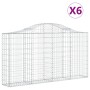 Cestas de gaviones 6 uds forma de arco hierro 200x30x100/120 cm en Macetas y jardineras | Comprar online en Foru.es