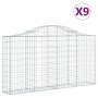 Cestas de gaviones 9 uds forma de arco hierro 200x30x100/120 cm en Macetas y jardineras | Comprar online en Foru.es
