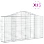 Cestas gaviones 15 uds forma de arco hierro 200x30x100/120 cm en Macetas y jardineras | Comprar online en Foru.es
