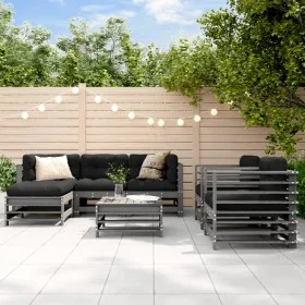 Garden furniture set 7 pieces and gray solid wood cushions by vidaXL, Garden sets - Ref: Foro24-3185838, Price: 728,35 €, Dis...
