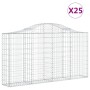 Cestas gaviones 25 uds forma de arco hierro 200x30x100/120 cm en Macetas y jardineras | Comprar online en Foru.es