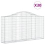 Cestas gaviones 30 uds forma de arco hierro 200x30x100/120 cm en Macetas y jardineras | Comprar online en Foru.es
