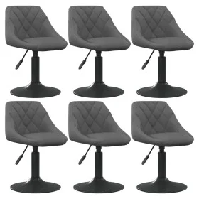 Sillas de comedor giratorias 6 unidades terciopelo gris oscuro de vidaXL, Sillas de comedor - Ref: Foro24-3088803, Precio: 33...