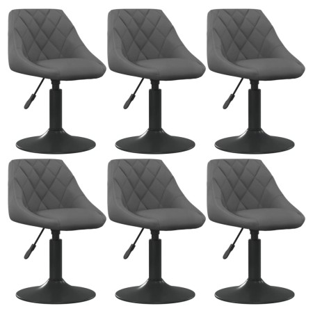 Sillas de comedor giratorias 6 unidades terciopelo gris oscuro de vidaXL, Sillas de comedor - Ref: Foro24-3088803, Precio: 34...