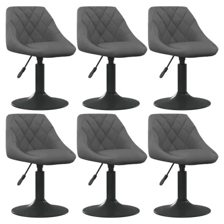 Sillas de comedor giratorias 6 unidades terciopelo gris oscuro de vidaXL, Sillas de comedor - Ref: Foro24-3088803, Precio: 33...