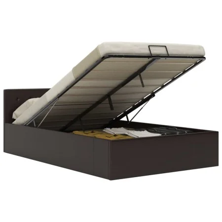 Cama canapé hidráulica cuero sintético gris 120x200 cm de vidaXL, Camas y somieres - Ref: Foro24-285524, Precio: 322,72 €, De...