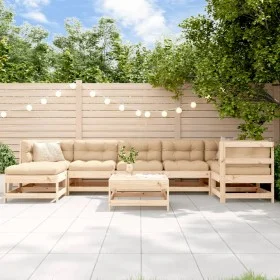 Juego de muebles de jardín 8 pzas y cojines madera maciza de vidaXL, Conjuntos de jardín - Ref: Foro24-3185871, Precio: 632,0...