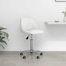 Silla de oficina giratoria de cuero sintético blanco de vidaXL, Sillas de oficina - Ref: Foro24-335189, Precio: 96,45 €, Desc...