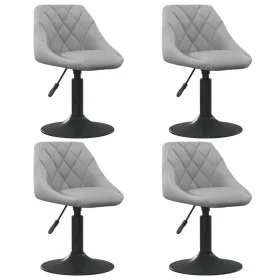 Sillas de comedor giratorias 4 unidades terciopelo gris claro de vidaXL, Sillas de comedor - Ref: Foro24-3088791, Precio: 228...