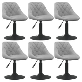 Sillas de comedor giratorias 6 uds de terciopelo gris claro de vidaXL, Sillas de comedor - Ref: Foro24-3088802, Precio: 344,6...