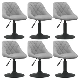 Sillas de comedor giratorias 6 uds de terciopelo gris claro de vidaXL, Sillas de comedor - Ref: Foro24-3088802, Precio: 342,5...