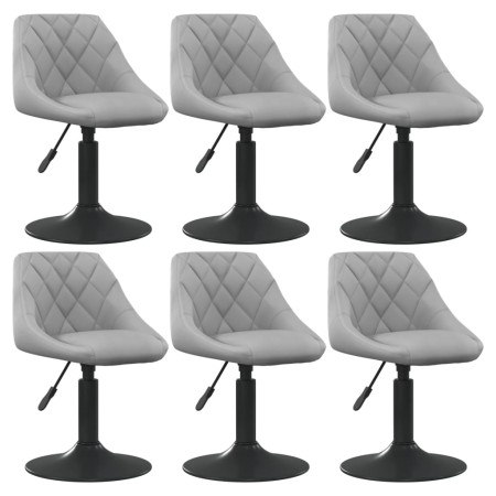 Sillas de comedor giratorias 6 uds de terciopelo gris claro de vidaXL, Sillas de comedor - Ref: Foro24-3088802, Precio: 344,6...