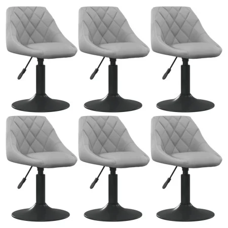 Sillas de comedor giratorias 6 uds de terciopelo gris claro de vidaXL, Sillas de comedor - Ref: Foro24-3088802, Precio: 342,5...