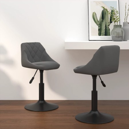Sillas de comedor giratorias 2 unidades terciopelo gris oscuro de vidaXL, Sillas de comedor - Ref: Foro24-335328, Precio: 122...