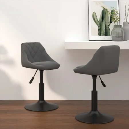 Swivel dining chairs 2 units dark gray velvet by vidaXL, dining chairs - Ref: Foro24-335328, Price: 120,47 €, Discount: %