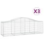Cestas gaviones 3 uds forma de arco hierro 200x50x60/80 cm en Macetas y jardineras | Comprar online en Foru.es