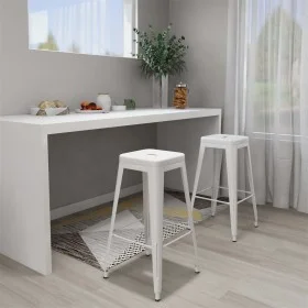 Taburetes de bar apilables 2 unidades de metal blanco de vidaXL, Taburetes de cocina - Ref: Foro24-248148, Precio: 169,05 €, ...