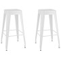 Taburetes de bar apilables 2 unidades de metal blanco de vidaXL, Taburetes de cocina - Ref: Foro24-248148, Precio: 189,11 €, ...