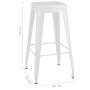 Taburetes de bar apilables 2 unidades de metal blanco de vidaXL, Taburetes de cocina - Ref: Foro24-248148, Precio: 189,11 €, ...