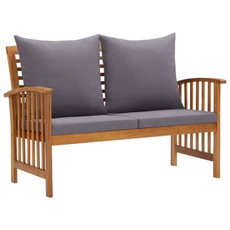 Banco de jardín con cojines 119 cm madera maciza de acacia de vidaXL, Bancos de jardín - Ref: Foro24-310261, Precio: 172,82 €...