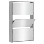 Mueble zapatero y espejo 3 niveles gris Sonoma 63x17x102,5 cm de vidaXL, Zapateros y organizadores de calzado - Ref: Foro24-3...