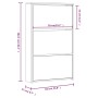 Mueble zapatero y espejo 3 niveles gris Sonoma 63x17x102,5 cm de vidaXL, Zapateros y organizadores de calzado - Ref: Foro24-3...