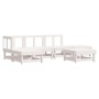 Juego de muebles jardín 6 piezas y cojines madera maciza blanco de vidaXL, Conjuntos de jardín - Ref: Foro24-3185893, Precio:...