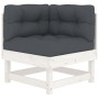 Juego de muebles jardín 6 piezas y cojines madera maciza blanco de vidaXL, Conjuntos de jardín - Ref: Foro24-3185893, Precio:...