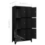 Taquilla de acero negro 90x45x180 cm de vidaXL, Taquillas y armarios de almacenamiento - Ref: Foro24-339806, Precio: 323,08 €...