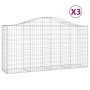 Cestas de gaviones 3 uds forma de arco hierro 200x50x100/120cm en Macetas y jardineras | Comprar online en Foru.es