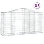 Cestas de gaviones 5 uds forma de arco hierro 200x50x100/120cm en Macetas y jardineras | Comprar online en Foru.es