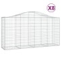 Cestas de gaviones 8 uds forma de arco hierro 200x50x100/120cm en Macetas y jardineras | Comprar online en Foru.es