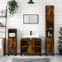 Set de muebles baño 3 pzas madera contrachapada roble ahumado de vidaXL, Muebles de baño - Ref: Foro24-3190312, Precio: 199,8...
