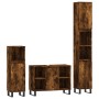 Set de muebles baño 3 pzas madera contrachapada roble ahumado de vidaXL, Muebles de baño - Ref: Foro24-3190312, Precio: 199,8...