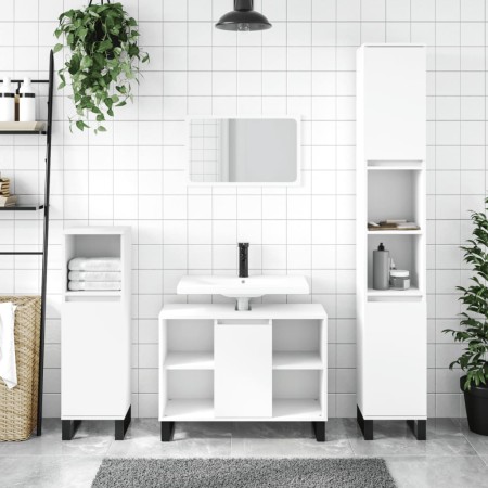 Juego de muebles de baño 3 pzas madera contrachapada blanco de vidaXL, Muebles de baño - Ref: Foro24-3190307, Precio: 205,26 ...