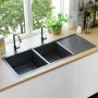 Handgefertigte Küchenspüle aus schwarzem Edelstahl von vidaXL, Sinkt - Ref: Foro24-145087, Preis: 270,06 €, Rabatt: %