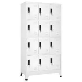 Taquilla de acero blanco 90x45x180 cm de vidaXL, Taquillas y armarios de almacenamiento - Ref: Foro24-339812, Precio: 343,29 ...