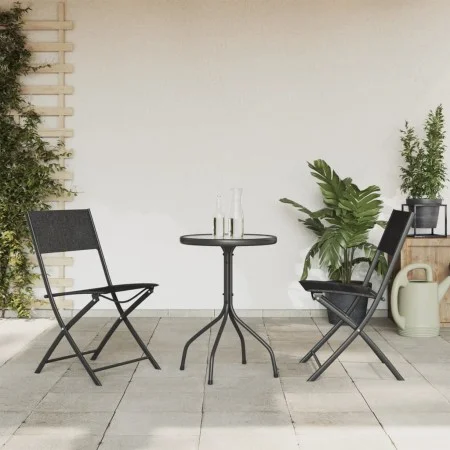 Juego de comedor para jardín 3 piezas acero negro de vidaXL, Conjuntos de jardín - Ref: Foro24-3203727, Precio: 99,69 €, Desc...