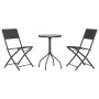 Juego de comedor para jardín 3 piezas acero negro de vidaXL, Conjuntos de jardín - Ref: Foro24-3203727, Precio: 99,69 €, Desc...