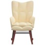 Silla mecedora con reposapiés terciopelo crema de vidaXL, Mecedoras - Ref: Foro24-328159, Precio: 242,08 €, Descuento: %