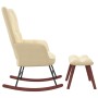Silla mecedora con reposapiés terciopelo crema de vidaXL, Mecedoras - Ref: Foro24-328159, Precio: 242,08 €, Descuento: %