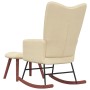 Silla mecedora con reposapiés terciopelo crema de vidaXL, Mecedoras - Ref: Foro24-328159, Precio: 242,08 €, Descuento: %