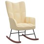 Silla mecedora con reposapiés terciopelo crema de vidaXL, Mecedoras - Ref: Foro24-328159, Precio: 242,08 €, Descuento: %
