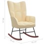 Silla mecedora con reposapiés terciopelo crema de vidaXL, Mecedoras - Ref: Foro24-328159, Precio: 242,08 €, Descuento: %