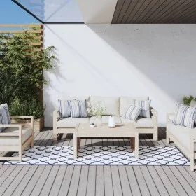 Alfombra de exterior gris y blanca 80x250 cm de vidaXL, Protectores para exterior - Ref: Foro24-364801, Precio: 35,48 €, Desc...