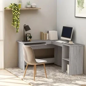 Gray plywood corner desk 120x140x75 cm by vidaXL, Desks - Ref: Foro24-815385, Price: 104,82 €, Discount: %
