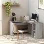 Escritorio de esquina madera contrachapada gris 120x140x75 cm de vidaXL, Escritorios - Ref: Foro24-815385, Precio: 104,82 €, ...