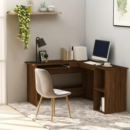Escritorio de esquina madera contrachapada marrón 120x140x75 cm de vidaXL, Escritorios - Ref: Foro24-815386, Precio: 110,90 €...