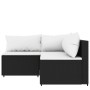 Set de muebles de jardín 3 pzas y cojines ratán sintético negro de vidaXL, Sofás de exterior - Ref: Foro24-319732, Precio: 24...