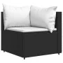 Set de muebles de jardín 3 pzas y cojines ratán sintético negro de vidaXL, Sofás de exterior - Ref: Foro24-319732, Precio: 22...